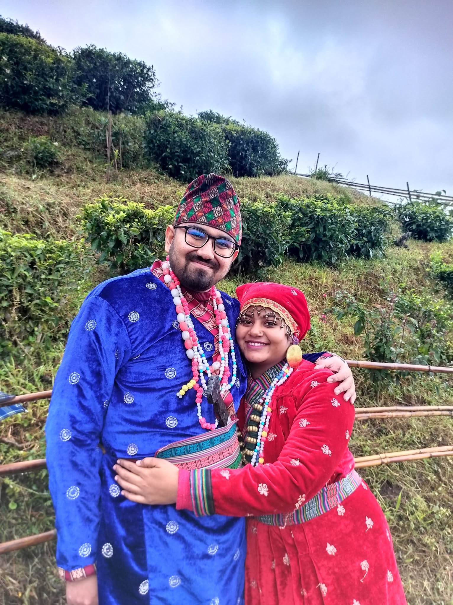 Couple in traditional local attire