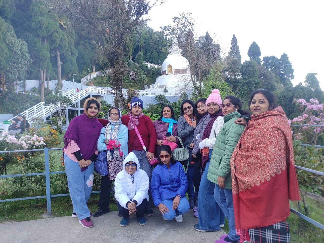 Group photo at Darjeeling Peace Pagoda